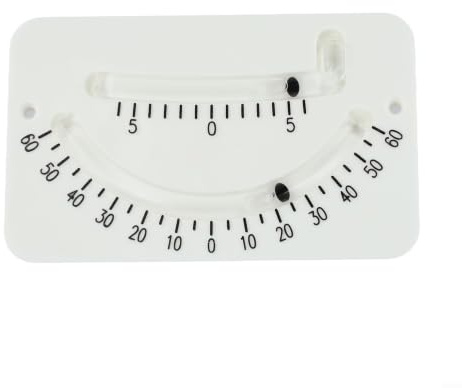 SPORTARC Inclinomètre marin à double tube pour nivellement de bateau – Boule en laiton amortie d'angle de -45 à 45 degrés Outil de navigation de voile blanc 153 x 95 mm