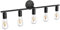 Klighten Vintage Spiegelleuchte Bad, Industrial E27 Spiegellampe 5 Flamming, Badleuchte Badlampe Wand, Schwarz Metall Wandleuchte Innen, Länge: 80cm/31.5zoll, Ohne Leuchtmittel