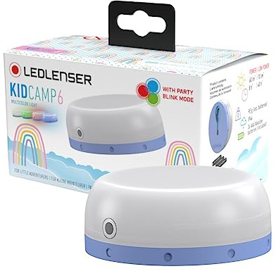 Ledlenser KidCAMP6 - LED Battery Powered Lantern, Powerful 60 Lumen Camping Lantern, Rechargeable Outdoor Light, Camping and Hiking Lamp, Night Light For Children, Up To 40 Hours Battery Life (Purple)