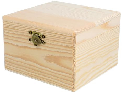 Scatola legno di pino massiccio quadrato 12x12x8 cm.