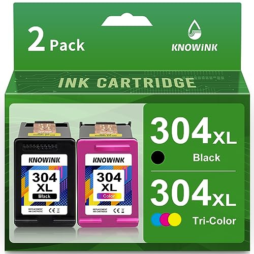 KNOWINK 304 XL 304XL Patronen Kompatibel für HP 304 Druckerpatronen Multipack Schwarz Farbe für HP DeskJet 3750 2630 3760 3762 3700 2622 HP Envy 5030 5032 5010 5020(2-Pack)