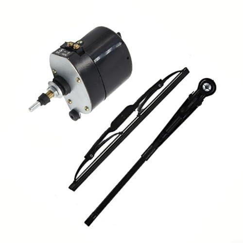 ZYNCUE Universal-Scheibenwischermotor und Wischerblatt-Set, 12 V, Wischermotor oder 2 Wischer, 300 mm, für Jeep Traktor, Angeln, Wohnwagen, ATV-UTV, Fischerboote (Motor und Wischer)