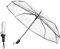 Shengxi Transparenter Regenschirm, Leicht Winddicht Dreifach Faltbarer Regenschirm, Transparenter Taschenschirm mit Automatischer Öffnung, Clear Regenschirm für Fotografie-Requisiten Hochzeiten