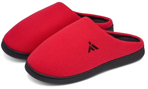 Mishansha Hombre Mujer Zapatillas de Estar por Casa Invierno Antideslizante Cálido Pantuflas Rojo Gr.38