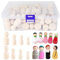 XIAQICA 50 Pz Bambole in Legno Peg Doll Bambole in Legno Fai da Te Figure per Pittura e Compleanno di Nozze Feste 4 Dimensioni Diverse