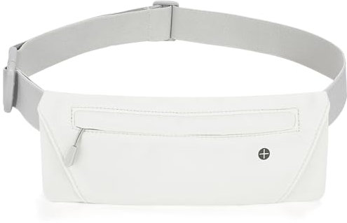JasGood Laufgürtel für Handy Bauchtasche Hüfttasche Elastischer Lauftasche für Damen und Herren Gürteltasche Brusttasche zum Laufen Joggen Fitness Sport,Weiß