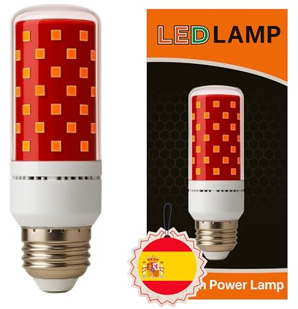 MY WAVE DZ Bombilla Roja para Dormir – Luz Roja Nocturna sin Flicker (Flicker Free) – Ideal Melatonina | Bombilla Luz Dormir | Luz Nocturna Melatonina E14 (PACK 1 / BOMBILLA E27)