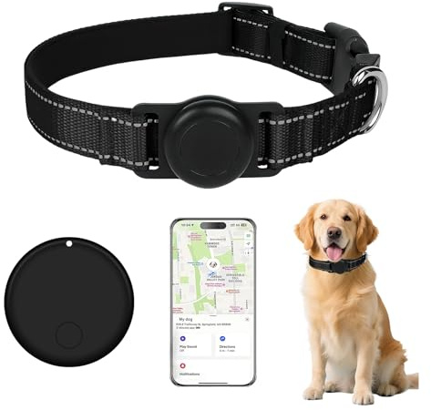 Rastreador GPS para perros (1 paquete), mini rastreador GPS para gatos, rastreador inteligente de actividad de mascotas (solo iOS), sin tarifa mensual, compatible con Apple Find My, antipérdida