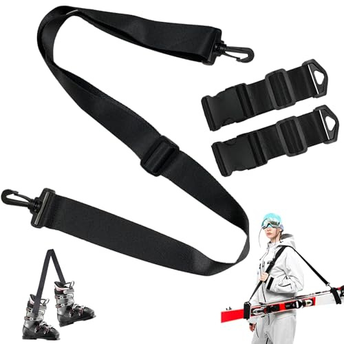 L&W Luck Skigurte Regolabile, Nastro di Fissaggio Per sci, Tracolla per Avvolgere Attrezzature, Legamenti Esterni, Accessori per Sci