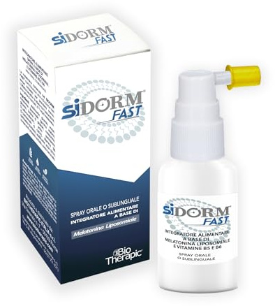 SIDORM FAST Melatonina Spray Orale Liposomiale – Azione Rapida e Prolungata – Utile per il Sonno di Bambini e Adulti – con Vitamine B5 e B6