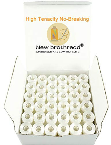 New brothread 144pcs Weiß 70D/2 (60WT) Bobbin Thread Vorgewickelten Spulen Unterfaden Kunststoff Größe A SA156 für Stickerei und Nähmaschine Brother/Babylock/Janome/Singer/Kenmore Stickgarn Nähgarn
