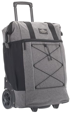 KEANU Einkaufstrolley Shopper XL Damen Herren Tasche Einkaufsroller Korb Handgepäck Flugreise Bahnreise Sauna - 40 Liter Grosse Räder - Farbauswahl (Grey Melange Black Tension)