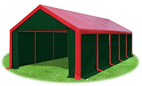 Stabilezelte Partyzelt 4x10m Modular Professional PVC 500 g/m² geschlossen ROT GRÜN