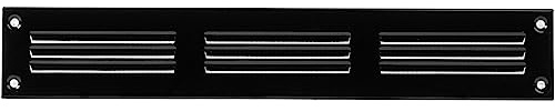 Repa Market 12x2 Inch Scratch Resistant Air Vent Cover/Black Galvanized Steel Louvered Grill Cover with Mesh Screen/Wall or Ceiling Vent/HVAC Register for Indoor, Outdoor, Exhaust Ventilation