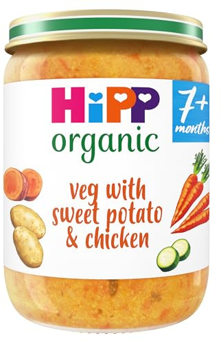 HiPP Organic Veg with Sweet Potato & Chicken Baby Food Jar 7+ Months 190g (Pack of 6)