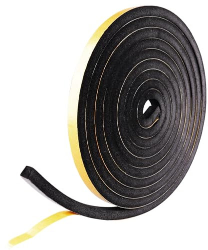 RAFIYU Dichtungsband 4m Dichtband Selbstklebend 12mm x 10mm Moosgummi Selbstklebend Wasserdicht Isolierband für Türen Fenster Gummi Schallschutz Foam Tape