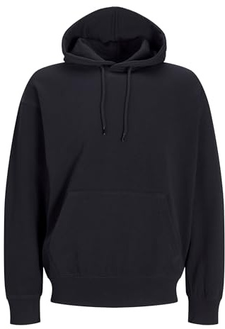 Jack&Jones - Felpa con Cappuccio, Nero, L
