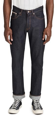 Naked & Famous Denim Men's True Guy 11oz Stretch Selvedge Jeans, Indigo, 36