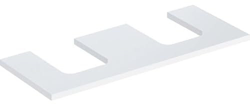 Geberit One Plaque de lavabo, découpe Double, pour lavabo à Poser en Forme de Coupe, 120x3x47cm, 505.335.00.1; Coloris: laqué Blanc Brillant