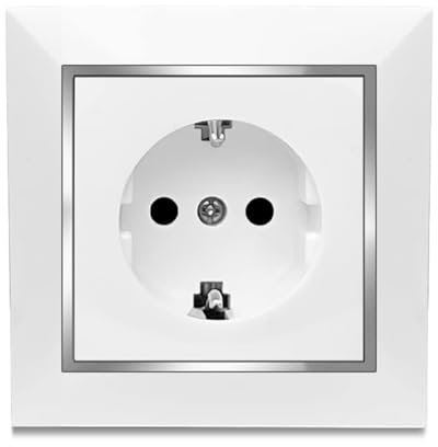 Enchufe de Schuko, Enchufe de Pared, Toma de Corriente, Enchufe para Montaje en Superficie, 10AX,16A,250V, Ideal para el Hogar y la Oficina
