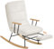 SONGMICS HOME Fauteuil à Bascule, Pieds en Bois d'Hévéa, Tissu Peluche, Chaise à Bascule, Dossier Réglable sur 4 Positions, Supporte jusqu'à 160 kg, pour Chambre, Salon, Blanc Crème LYY016W01