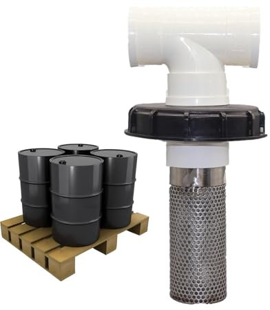 Filtro de agua de barril de lluvia, accesorio de tapa de manguera de barril de lluvia, tapa de entrada de agua de lluvia, juego lavable para la mayoría de tuercas de barril