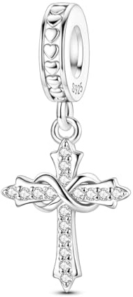 Cross Charms For Bracelets, Sterling Silver Butterfly Charms For Pandora Bracelets, Dangle Pendants & Bead Charm For DIY Jewelry