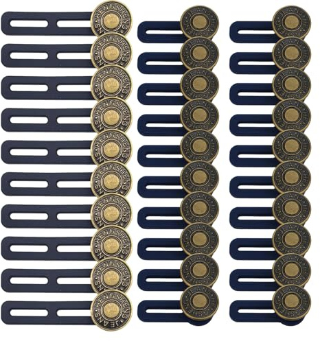 SINZONeu® 30 Piezas Extensor de Botón - Botones para Vaqueros Ajustables, Extensión Cinturón Pantalón Hombre/Mujer/Embarazo