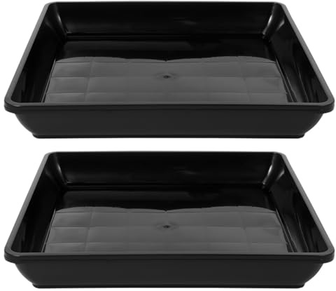 DECOMELODY 2 Platillos Cuadrados para Macetas de PP Diseño Reforzado, Capacidad de Carga Fuerte y Compatible para Plantas en Interiores y Exteriores
