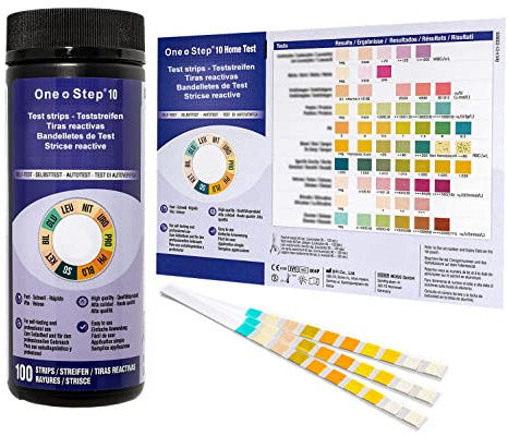 One Step 100 x Test de Bandelettes de santé - multi 10 paramètre - avec une carte de référence