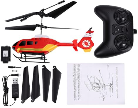 Hélicoptère RC, Hélicoptère télécommandé à 3,5 Canaux avec Gyroscope à 6 Axes, Décollage et Atterrissage à Une Touche pour L'intérieur et L'extérieur