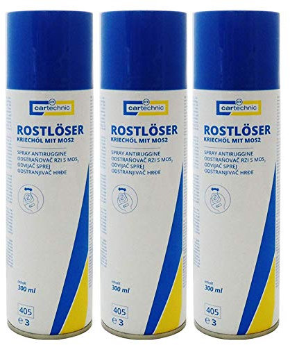 6x cartechnic Rostlöser Spray 300ml, Kriechöl mit MOS2, Korrosionsschutz