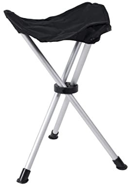 BasicNature Unisex – Erwachsene Travelchair Dreibeinhocker, grau, One Size