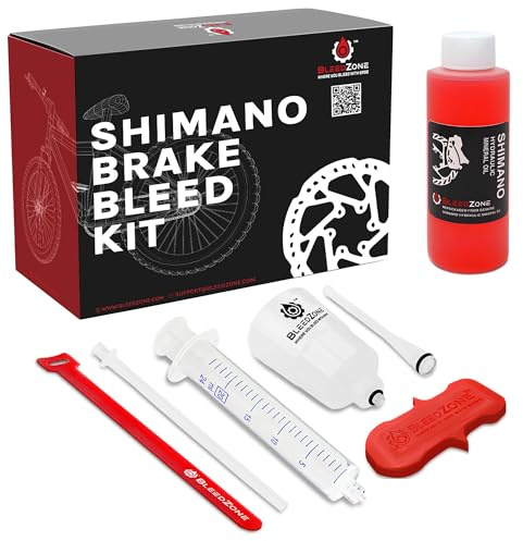 BleedZone Shimano Brake Bleed Kit with 120ml Mineral Oil - Hydraulic Brake Bleed Kit for Shimano Disc Brakes, Bike Brake, MTB Brake, and Mineral Oil Brake Maintenance