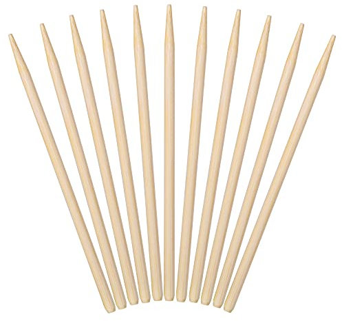 Minisland Premium 5.5 Inch Bamboo Skewers 5mm Thick Short Semi-point Caramel Candy Apple Corn Dog Sticks 100 Counts -MSL168