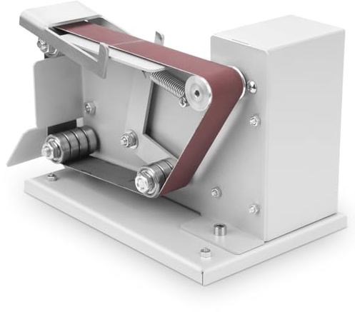 Mini Elektrobandschleifer Bandtellerschleifer Schleifmaschine Polierschleifer mit Eingebautem Doppellager und 10 Schleifbändern für Metall Holz Kunststoff Aluminium EU 110-240 V(EU 110-240V)