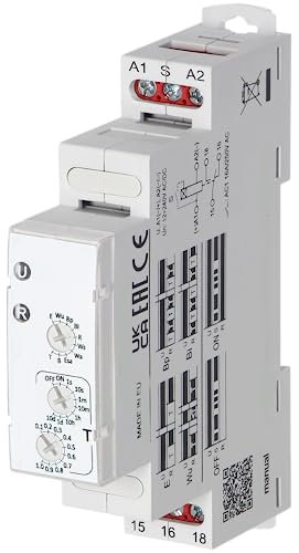 Miratic Interrupteur Temporisé Minuterie Electronique 230V Montage sur Rail DIN (10 Fonctions - Alimentation Universelle)