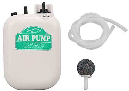 LANTRO JS Akvarieluftpump, Tyst Batteridriven Syrepump, Portabel Akvariumluftare I Liten Storlek Med Stenrör För Utomhusfiske, 1,5V