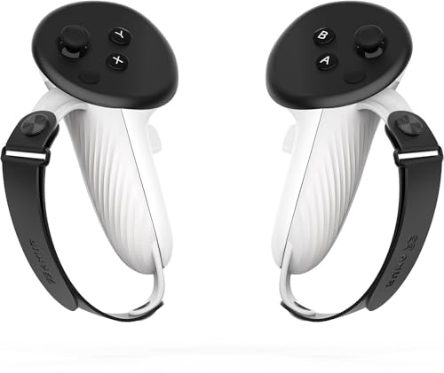 AMVR Poignées de contrôleur compatibles avec Oculus/Meta Quest 3S/Quest 3 Accessoires, revêtement antidérapant en Silicone, 100% Signal, Protection Active des articulations