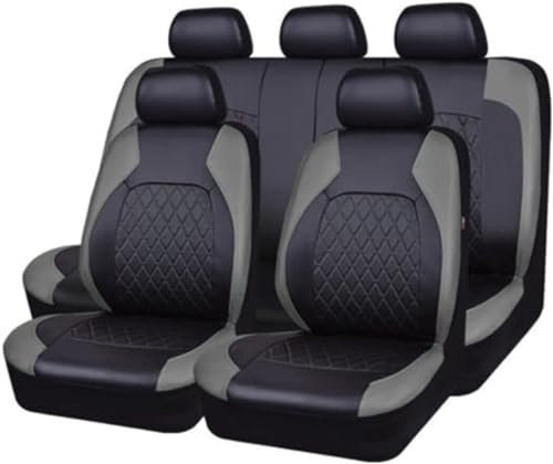 9 Stück Auto Sitzbezüge Sets für Renault Clio (2001-2002), Allwetter Wasserdicht Bequem Sitzbezügesets Sitzkissen Protektoren Zubehör,B/Grey