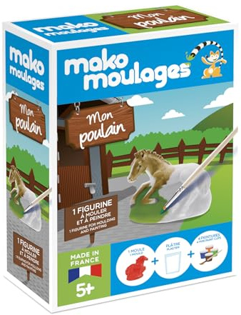 Mako Moulages Mon Poulain - Kit de Loisirs créatifs de Moulage et Peinture plâtre d'1 Poulain - Made in France - Etui unitaire - pour Enfants dès 5 Ans - 39110, Multicouleur