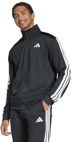 adidas Men's 3-Stripes Tricot Regular Sportswear Track Top, Black, 3X-Large