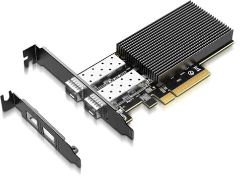 10Gb Ethernet Karte mit 82599ES (X520-DA2) Controller, GiGaPlus 10GB PCI-E Netzwerkkarten Adapter, Dual LAN SFP+ Ports, Unterstützt Windows/Windows Server/VMware Funktionen für 10Gbe Networking NAS