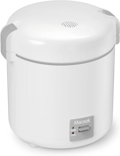 Macook Klein Elektrischer Reiskocher - Vollautomatisch für 2 Portionen, Abnehmbarer, Antihaftbeschichteter Reistopf, Messbecher & SchöPflöFfel, PFOA Free, Warmhaltefunktion, CFXB08-2