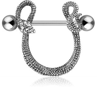 ile aux piercings Piercing Mamelon Serpent Nipple Sein Teton Poitrine Relief 3D Snake