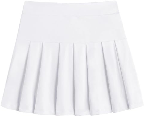 Arshiner Gonna per Ragazze Gonna Sportiva Gonna da Tennis Bianca Gonna da Golf Gonna a Pieghe per Bambini con Tasche Pantaloni Interni Gonna a Pieghe Casual 140/10-11 Anni
