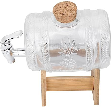 Cabilock Barril De Vidrio Para Bebidas 1000ml Dispensador De Cerveza Jarra De Jugo Botella De Vino Sellada