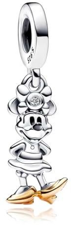 RMMY Ciondolo pendente a forma di topo con braccia sui fianchi in argento sterling 925, per bracciale e collana, gioielli natalizi per la Festa della Mamma da donna, con zirconi.