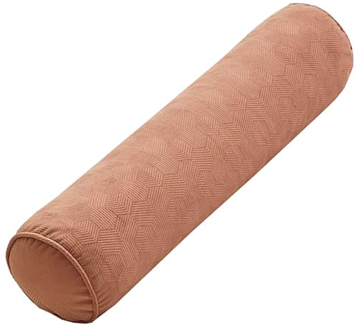 JORTUIO Almohada Cervical Cilíndrica del Cuello, Almohada Lumbar Larga, Cojín Cilíndrico, Almohada de Apoyo, con Funda Extraíble, para Dormir/Hogar/Oficina, Sofá(Gray Pink,15x60cm/6x23.6in)