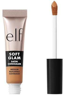 e.l.f. Soft Glam Satin Concealer, mittlere Deckkraft für Unreinheiten und Augenpartie, setzt sich nicht ab, langanhaltend, vegan und tierversuchsfrei, 33 Medium Warm